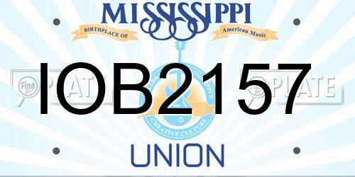 IOB2157 Mississippi License Plate