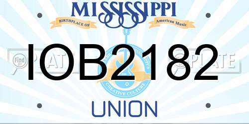 IOB2182 Mississippi License Plate