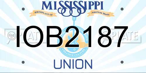 IOB2187 Mississippi License Plate