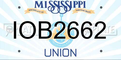 IOB2662 Mississippi License Plate