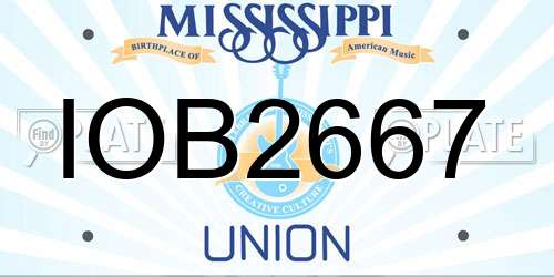 IOB2667 Mississippi License Plate