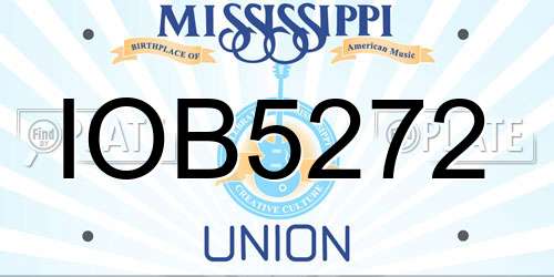 IOB5272 Mississippi License Plate
