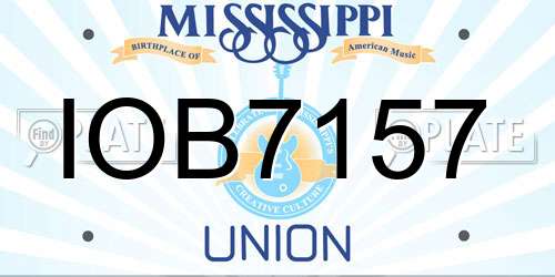 IOB7157 Mississippi License Plate