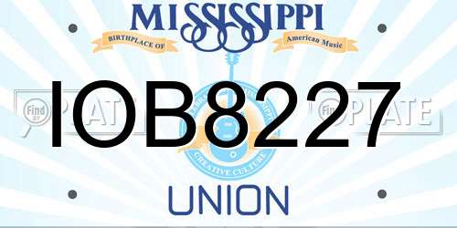 IOB8227 Mississippi License Plate