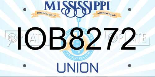 IOB8272 Mississippi License Plate