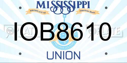 IOB8610 Mississippi License Plate