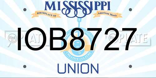 IOB8727 Mississippi License Plate