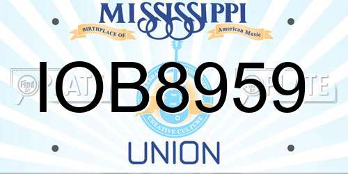 IOB8959 Mississippi License Plate