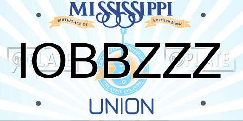 IOBBZZZ Mississippi License Plate