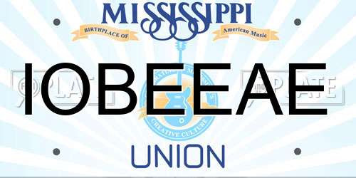 IOBEEAE Mississippi License Plate
