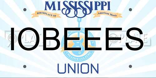 IOBEEES Mississippi License Plate