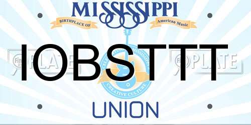 IOBSTTT Mississippi License Plate