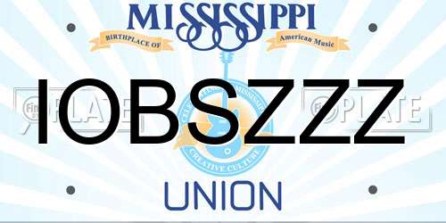 IOBSZZZ Mississippi License Plate