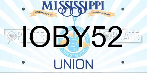 IOBY52 Mississippi License Plate