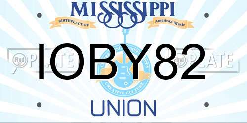 IOBY82 Mississippi License Plate