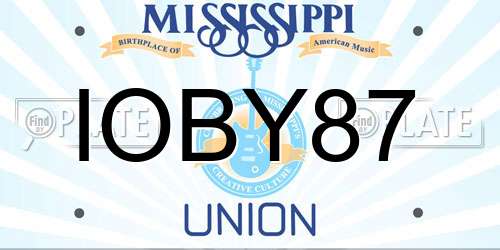 IOBY87 Mississippi License Plate