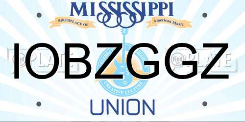 IOBZGGZ Mississippi License Plate