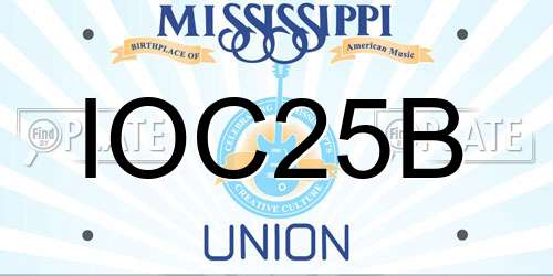 IOC25B Mississippi License Plate