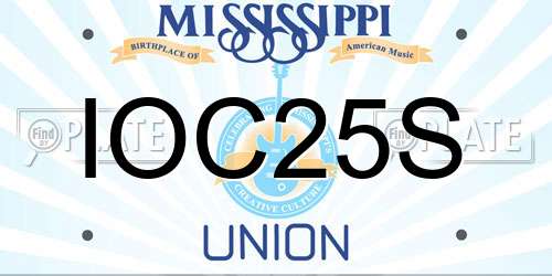 IOC25S Mississippi License Plate