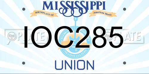 IOC285 Mississippi License Plate