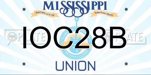 IOC28B Mississippi License Plate