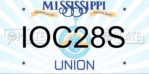 IOC28S Mississippi License Plate