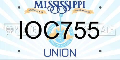 IOC755 Mississippi License Plate