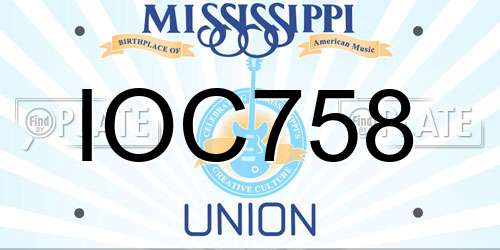 IOC758 Mississippi License Plate