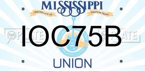 IOC75B Mississippi License Plate