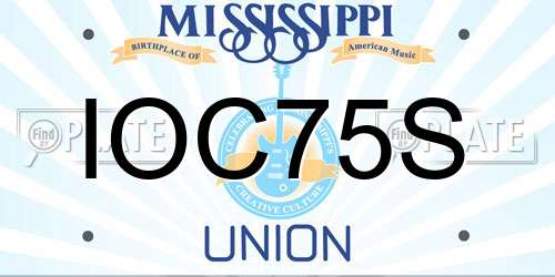 IOC75S Mississippi License Plate