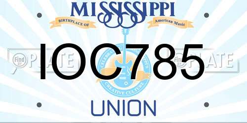 IOC785 Mississippi License Plate