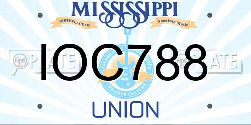 IOC788 Mississippi License Plate