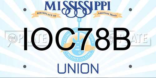 IOC78B Mississippi License Plate