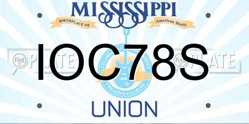 IOC78S Mississippi License Plate