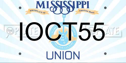 IOCT55 Mississippi License Plate