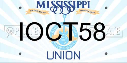 IOCT58 Mississippi License Plate
