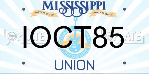 IOCT85 Mississippi License Plate