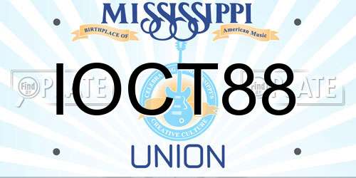 IOCT88 Mississippi License Plate