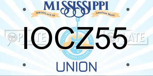 IOCZ55 Mississippi License Plate