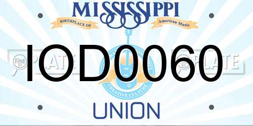 IOD0060 Mississippi License Plate