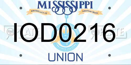 IOD0216 Mississippi License Plate