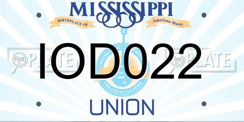 IOD022 Mississippi License Plate