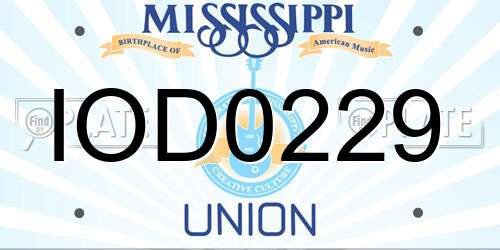 IOD0229 Mississippi License Plate