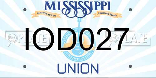 IOD027 Mississippi License Plate