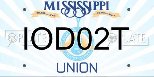 IOD02T Mississippi License Plate