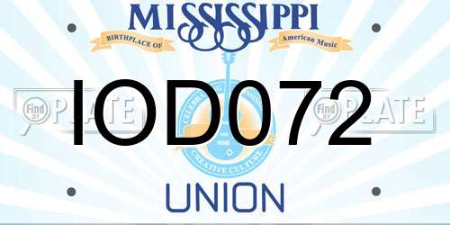 IOD072 Mississippi License Plate