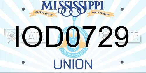 IOD0729 Mississippi License Plate