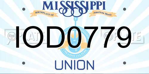 IOD0779 Mississippi License Plate