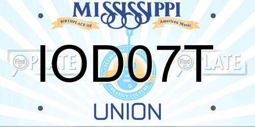 IOD07T Mississippi License Plate