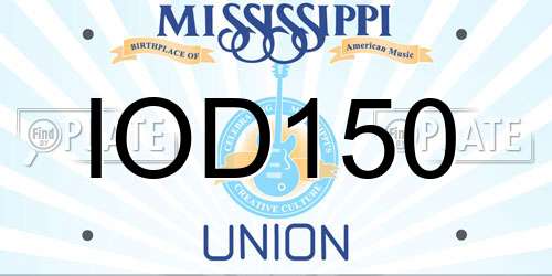 IOD150 Mississippi License Plate